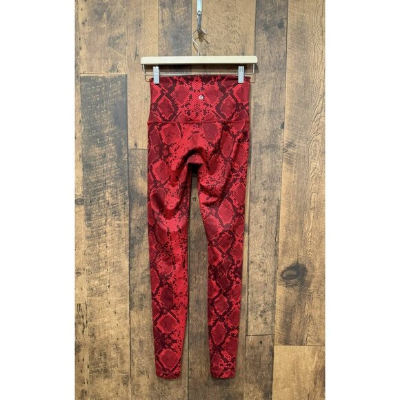 Lululemon Wunder Under Pant (Hi-Rise) *Full-On Luon Ziggy Snake Red Tid SZ 6 EUC - Picture 3 of 6